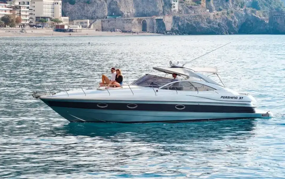 Guests relaxing aboard a private boat near the Amalfi Coast